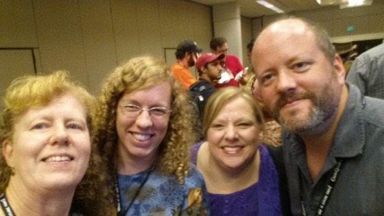 Universe Today crew of Nancy Atkinson, Elizabeth Howell, Susan Murph and Fraser Cain at DragonCon 2014. 