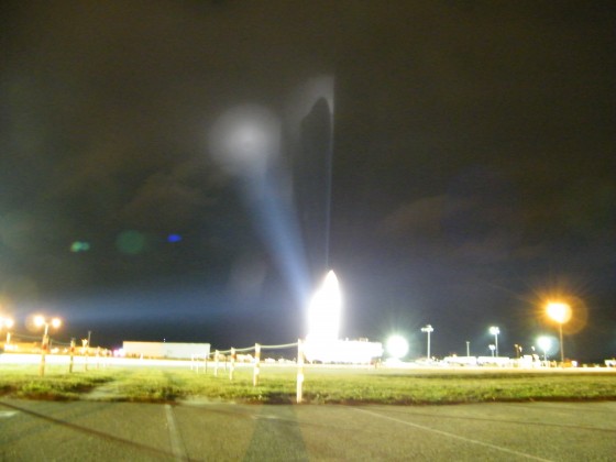 My shot of the silhouette shadow of the shuttle stack up in the clouds, which made the Sept. 22, 2010 APOD.