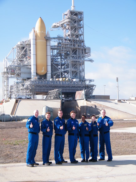 STS-131 crew at the launchpad. And I was there, too!